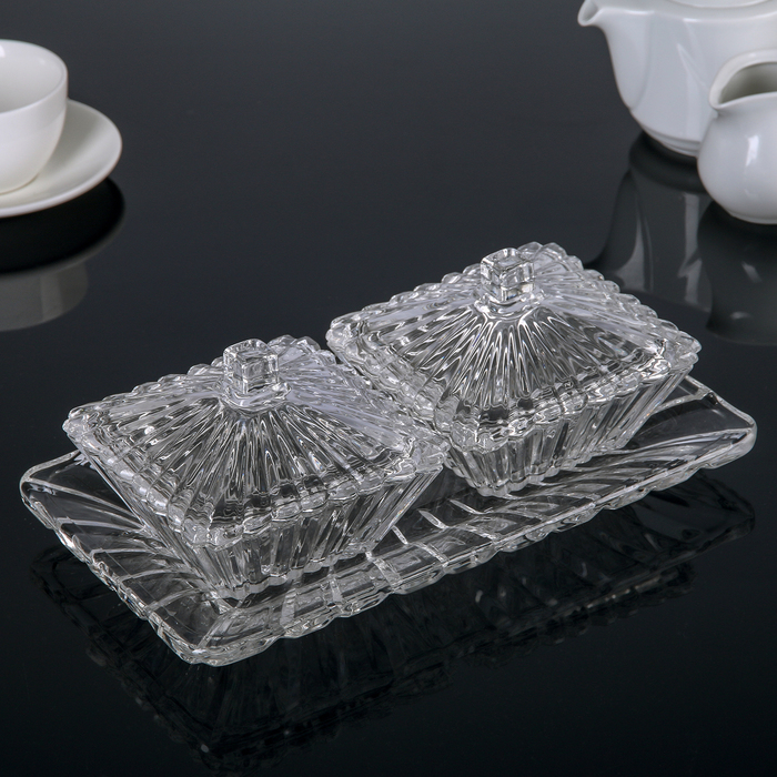 Набор конфетниц 250 мл "Званый приём", 11,6х11,6х8,5 см, 2 шт