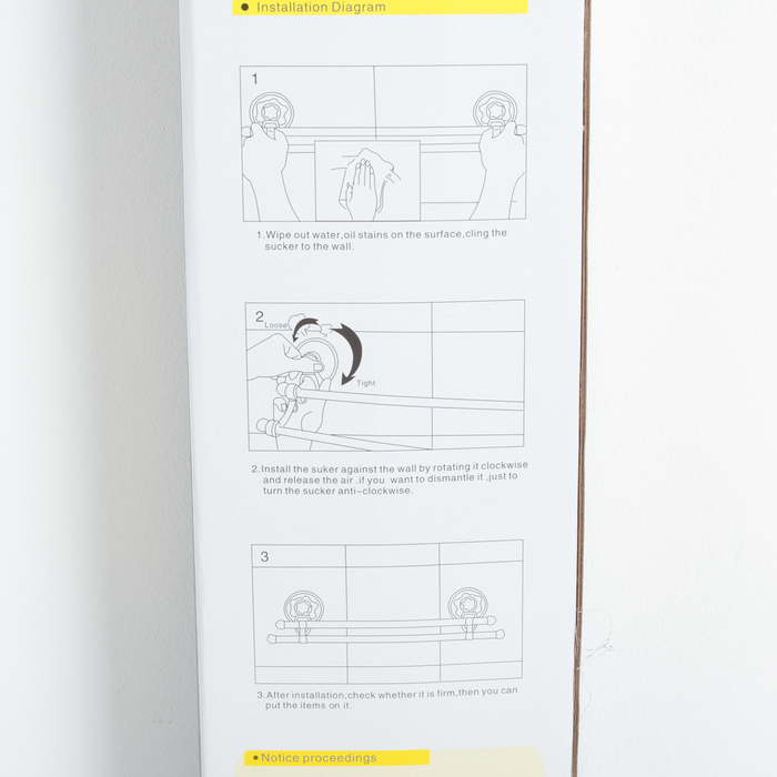 Держатель для полотенец двойной на вакуумной присоске 64,5х15,5х11,5 см