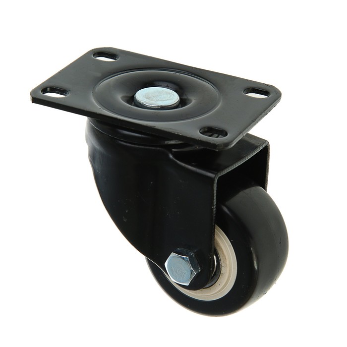 Колесо мебельное, d=65 мм, без тормоза, черное