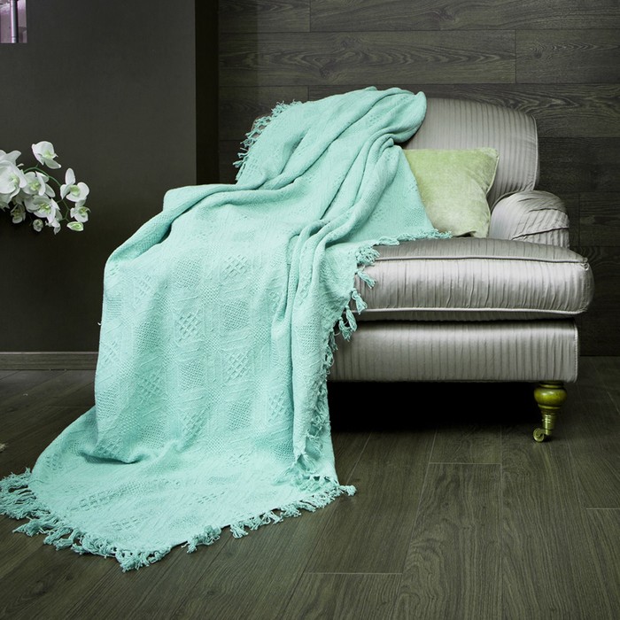 Покрывало «Кокос», размер 180 × 220 см, цвет небесный