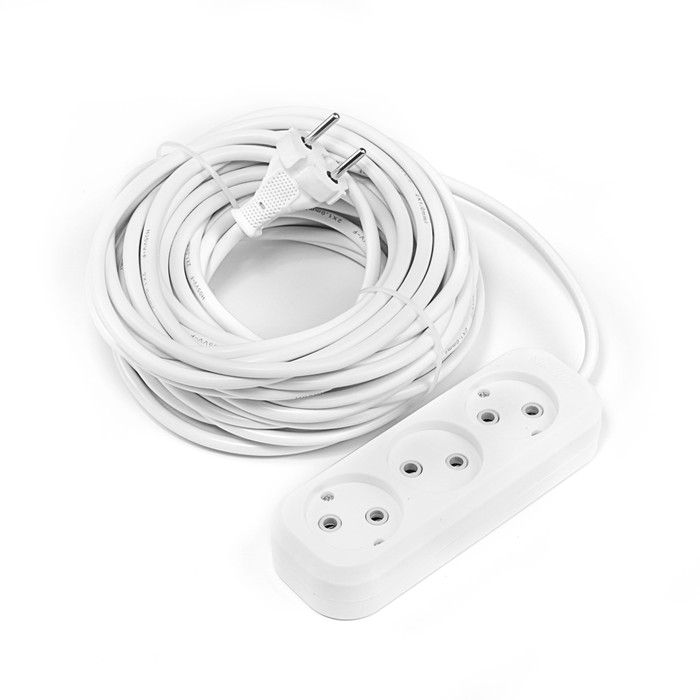 Удлинитель Smartbuy, 3 розетки, 15 м, 2200 Вт, 10 А, ПВС 3х1 , без з/к, SBE-10-3-15-N