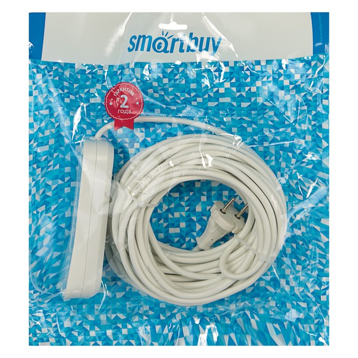 Удлинитель Smartbuy, 3 розетки, 15 м, 2200 Вт, 10 А, ПВС 3х1 , без з/к, SBE-10-3-15-N