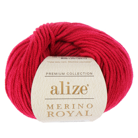 

Пряжа "Merino Royal" 100% шерсть 100м/50гр (390 вишня)