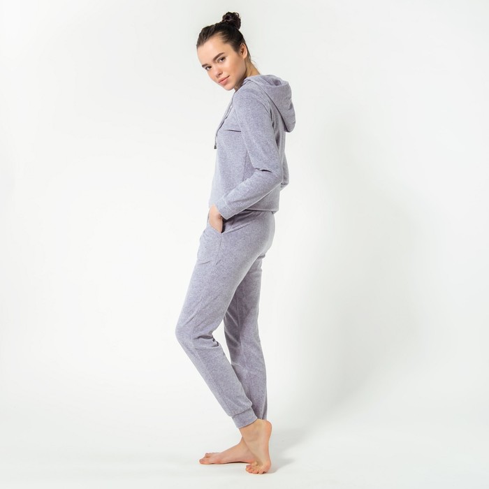 Костюм спортивный с капюшоном женский MINAKU, размер 42, цвет серый