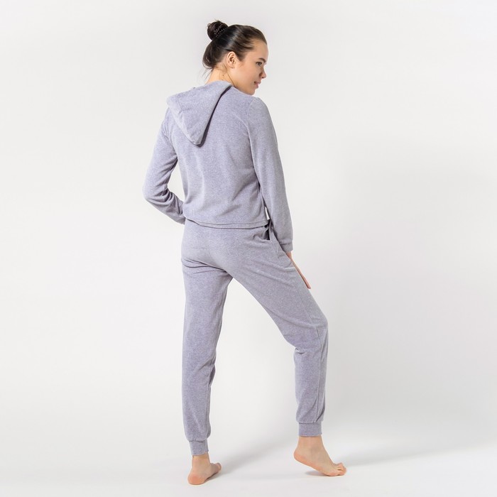 Костюм спортивный с капюшоном женский MINAKU, размер 48, цвет серый