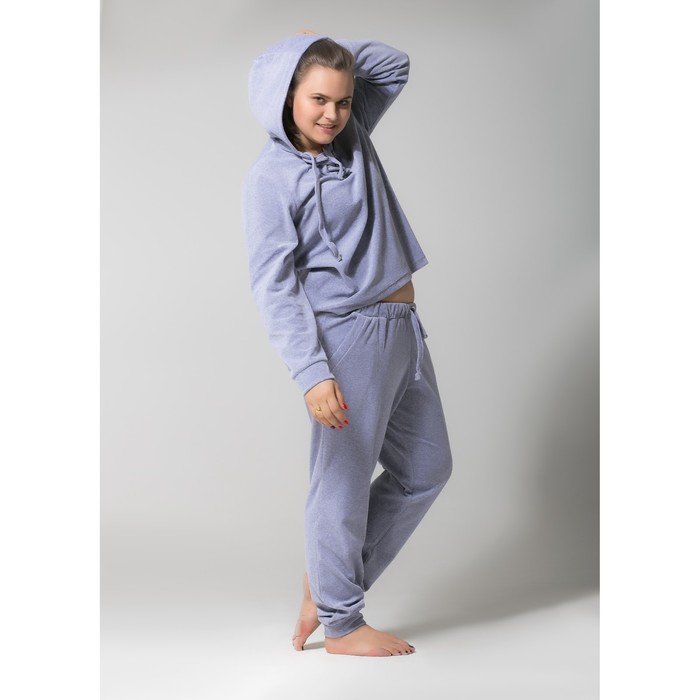 Костюм спортивный с капюшоном женский MINAKU, размер 50, цвет серый