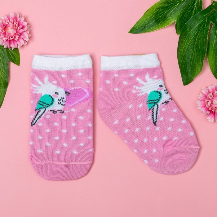 Носки Крошка Я "Тропики.Попугай" 12-14 см, 1-2 года, 100% хлопок