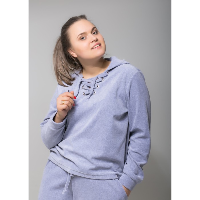 Костюм спортивный с капюшоном женский MINAKU, размер 52, цвет серый