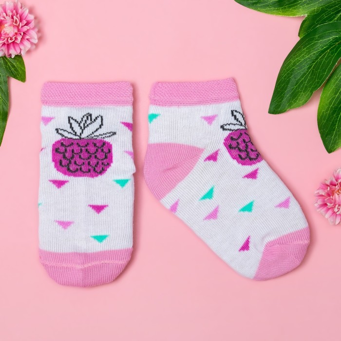 Носки Крошка Я "Фрукты. Ананас" 10-12 см, 9-12 мес, 100% хлопок