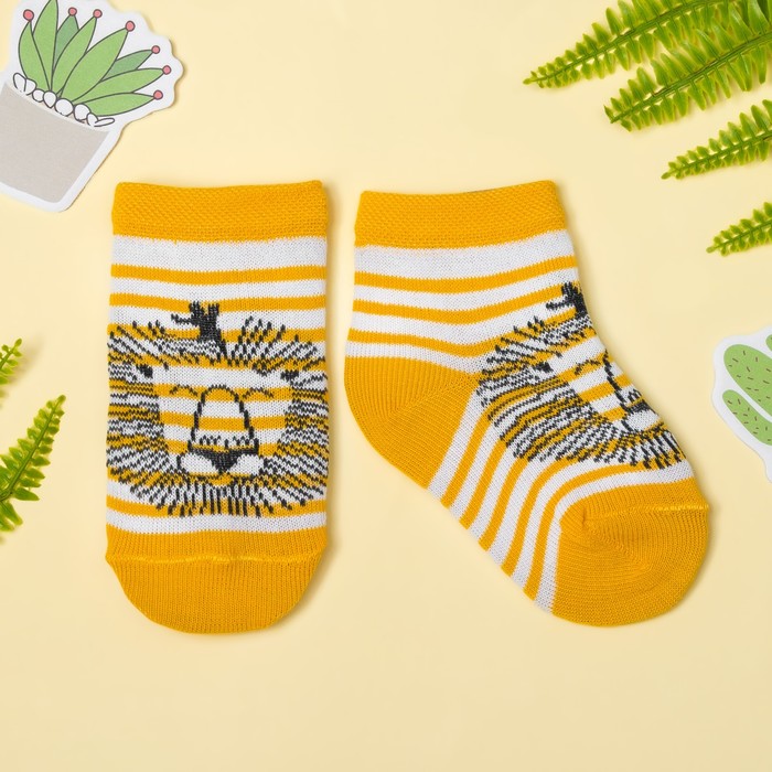 Носки Крошка Я "Мексика. Лев" 10-12 см, 9-12 мес, 100% хлопок