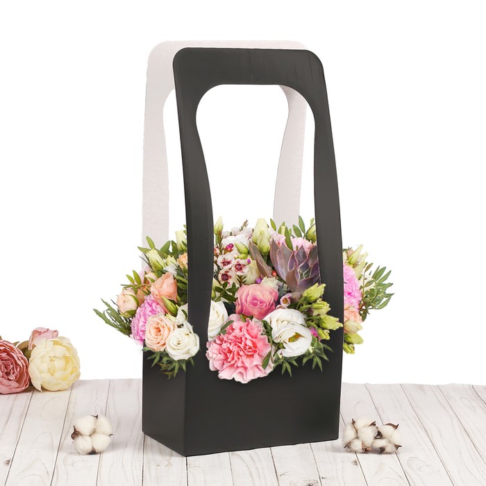 Сумочка для цветов «Графит», 23 х 45 х 13 см