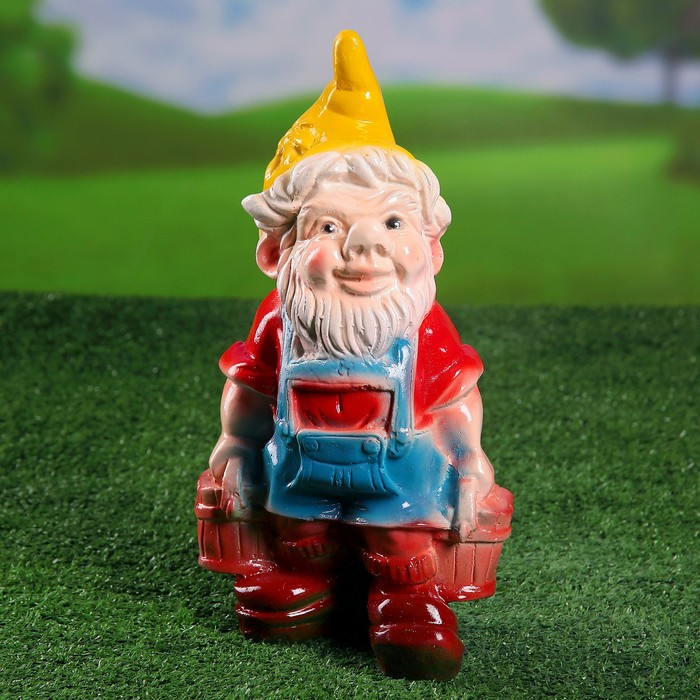 Садовая фигура "Гном с ведрами" 38см