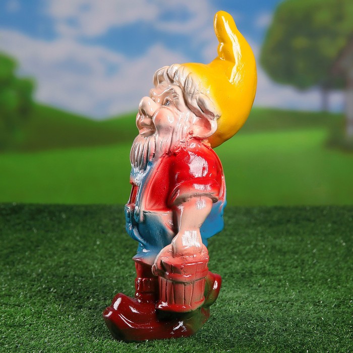 Садовая фигура "Гном с ведрами" 38см