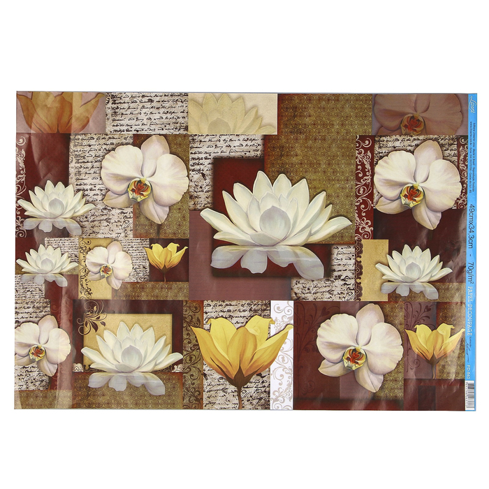 Декупажная бумага "Орхидеи и лотосы"  49х34,3 см