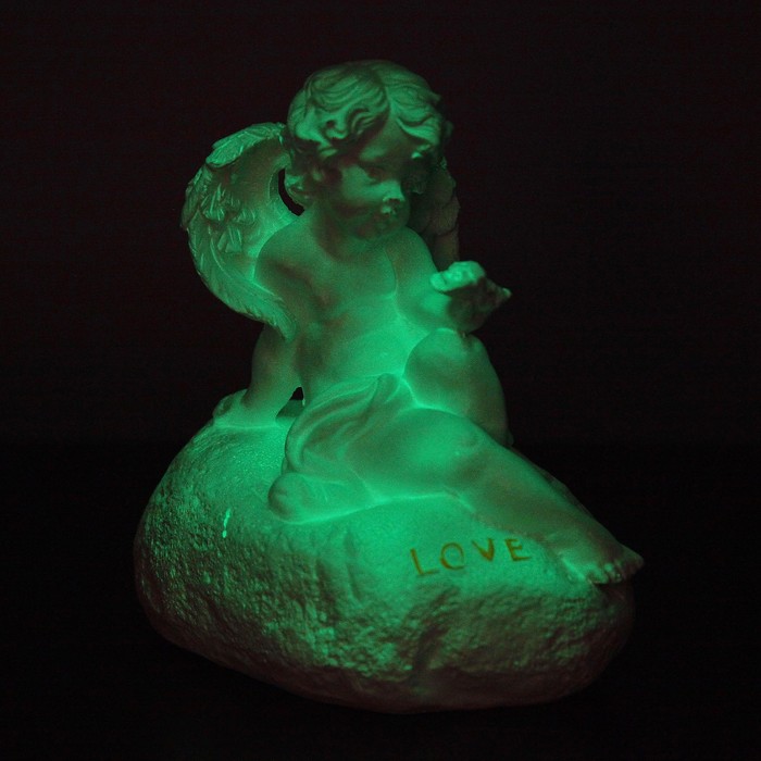 Статуэтка светящаяся "Ангел на камне малый" 14см