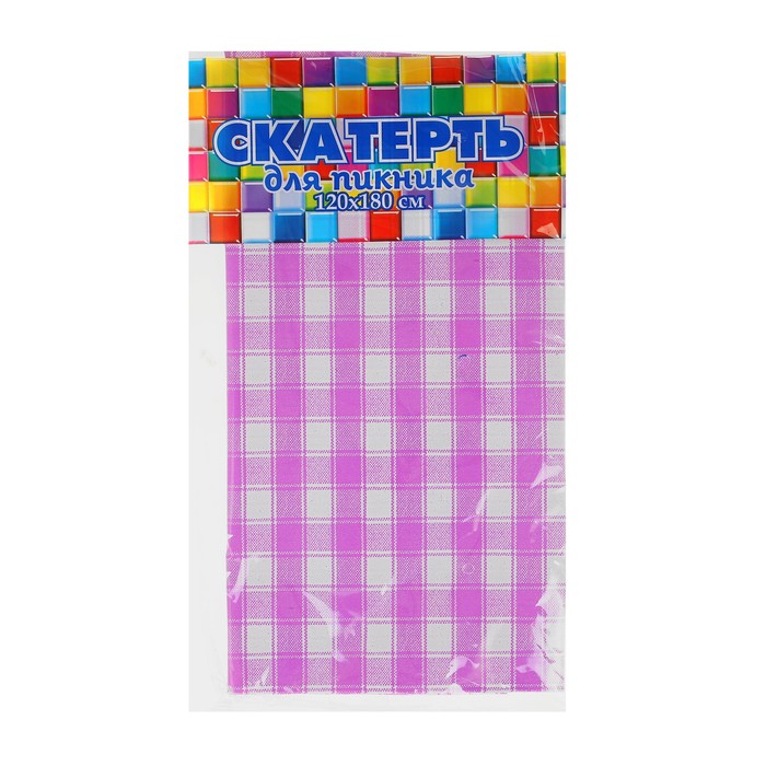 Скатерть "Клетка фиолетовая", 120х180 см