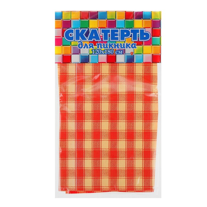 Скатерть "Клетка красная", 120х180 см