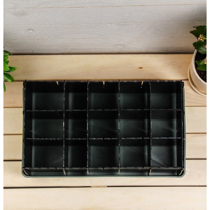Кассета для рассады, 15 ячеек по 430 мл, поддон