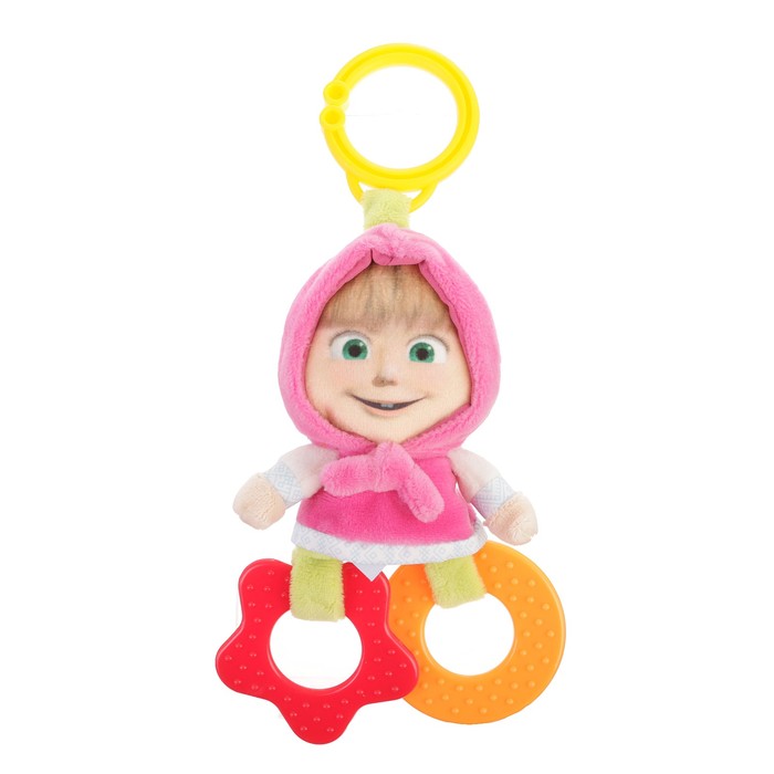 Погремушка плюшевая подвесная «Маша и Медведь», с прорезывателем, формы МИКС