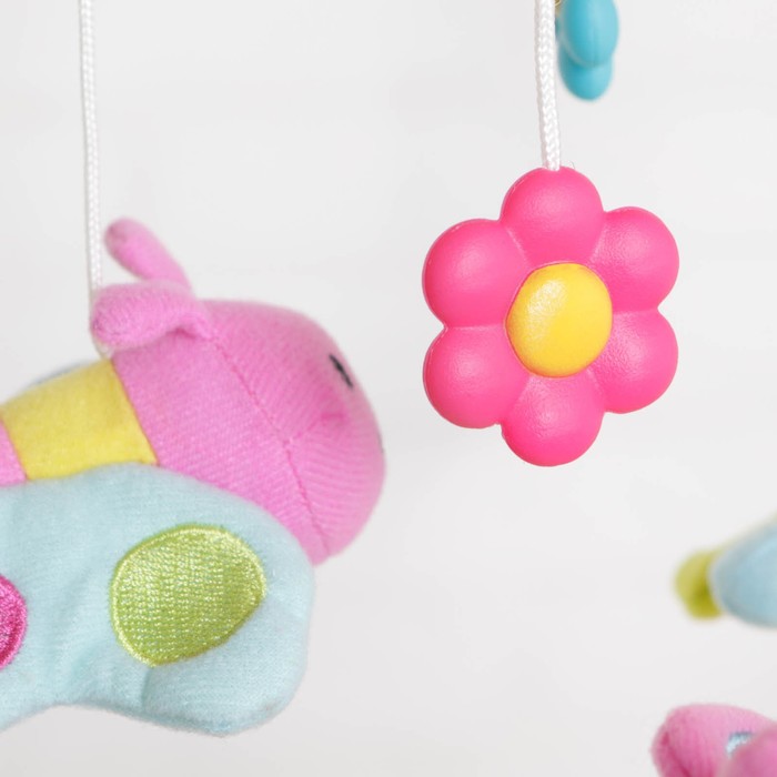 Музыкальный мобиль «Цветок» с проектором, пульт управления, цвет розовый