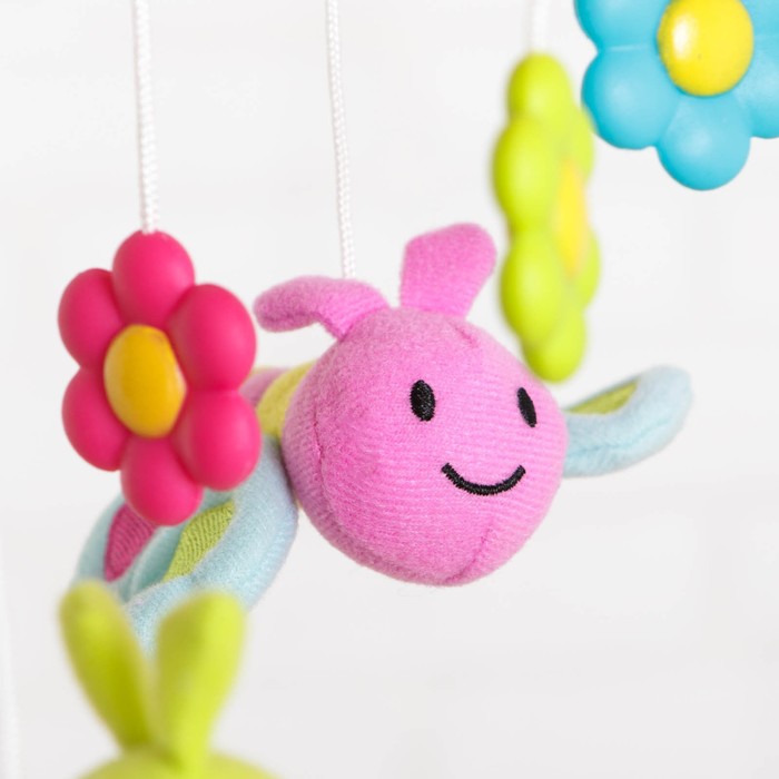 Музыкальный мобиль «Цветок» с проектором, пульт управления, цвет розовый