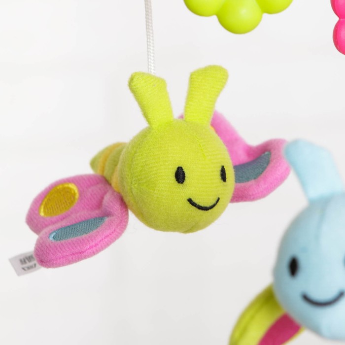 Музыкальный мобиль «Цветок» с проектором, пульт управления, цвет розовый