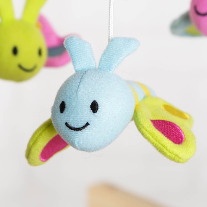 Музыкальный мобиль «Цветок» с проектором, пульт управления, цвет розовый