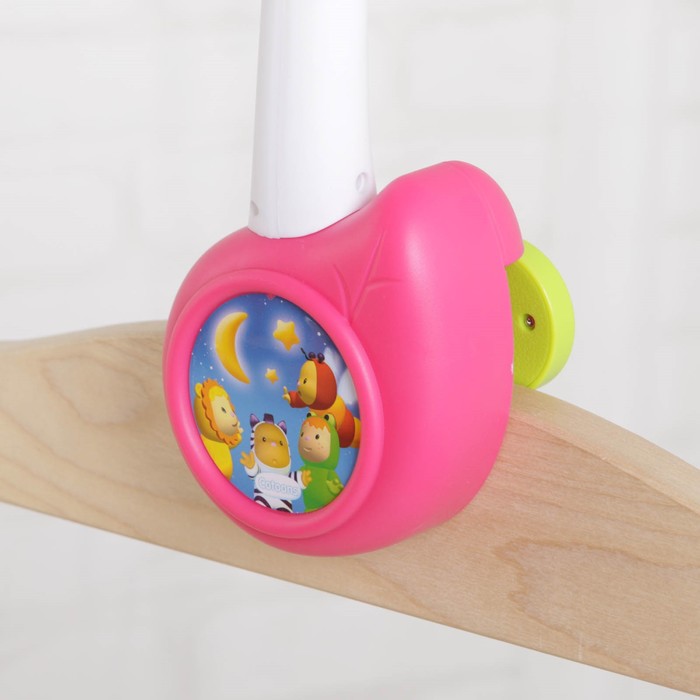 Музыкальный мобиль «Цветок» с проектором, пульт управления, цвет розовый