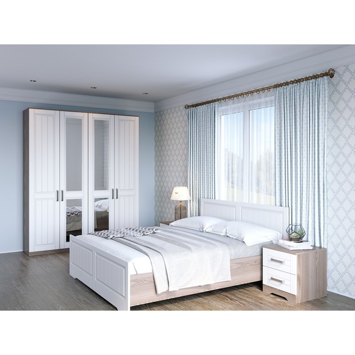 Тумба прикроватная Аллегро, 450х456х485, Платина шагрень/Дезира светлый