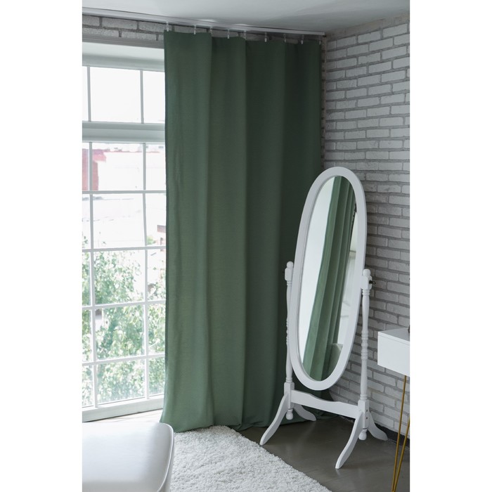 Штора портьерная "Этель" 130х280 см, Английский стиль SAGE светло-зелёный,100% п/э