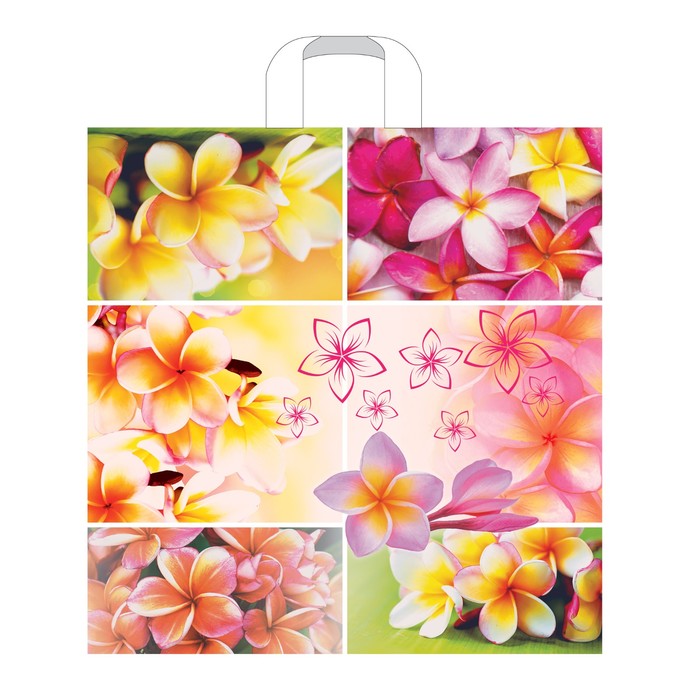 Пакет "Плюмерия", полиэтиленовый с петлевой ручкой, 45х45 см, 70 мкм