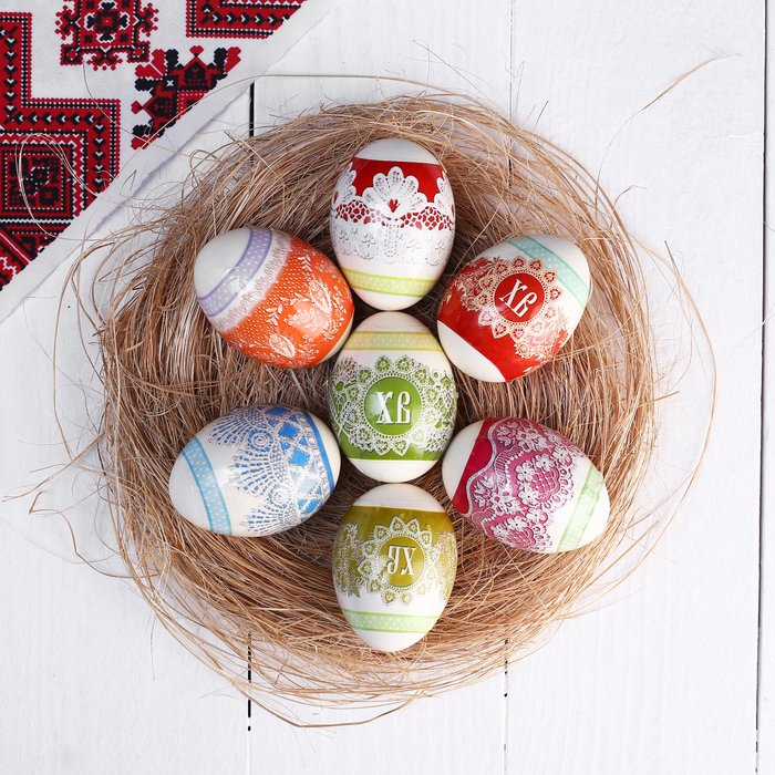 Пасхальная термоусадочная плёнка "Цветы" на 7 яиц