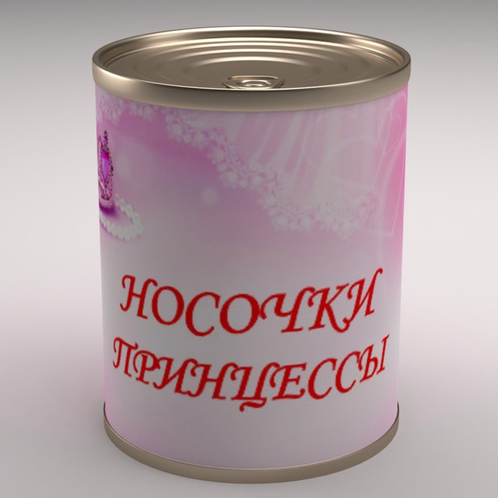 Носки женские в консервной банке "Носочки принцессы", 1 пара, МИКС