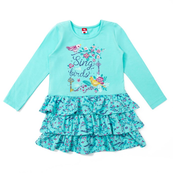 Платье для девочки, рост 116 см, цвет светло-бирюзовый