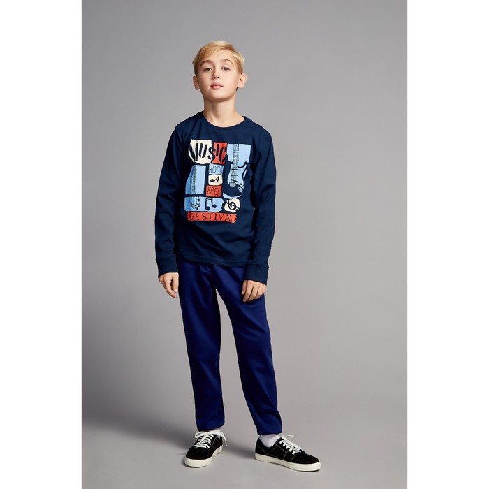 Джемпер для мальчика, рост 140 см, цвет тёмно-синий