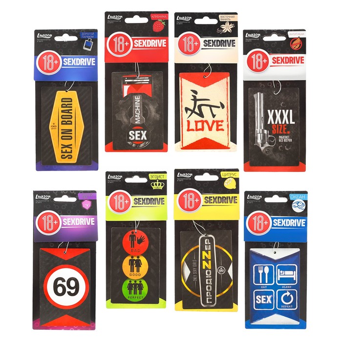 Ароматизатор бумажный в авто "Sex Drive", МИКС 8 ароматов