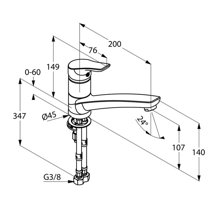 Смеситель для кухни KLUDI TERCIO 389430575, однорычажный