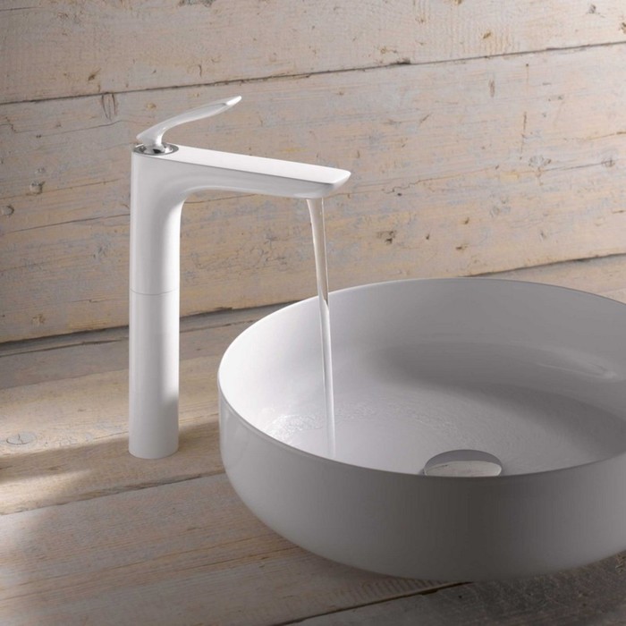 Смеситель для раковины KLUDI BALANCE 52298917, высота 334 мм, белый/хром DN 10