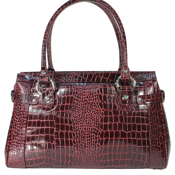 Сумка женская, натуральная кожа, цвет бордовый