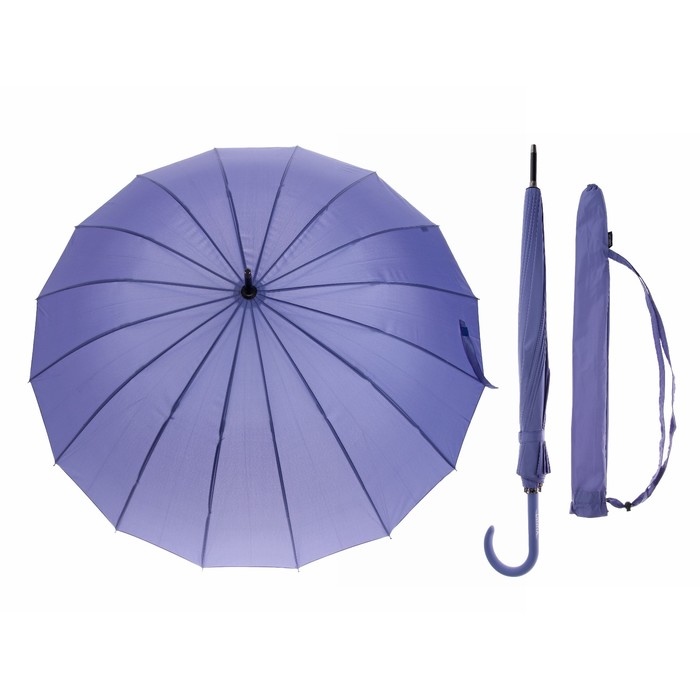 Зонт-трость "Однотонный", полуавтоматический, R=50, цвет серо-голубой