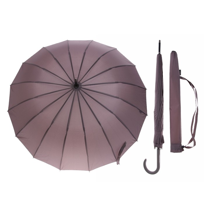 Зонт-трость "Однотонный", полуавтоматический, R=50, цвет серый