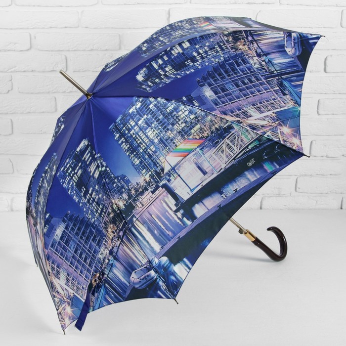 Зонт-трость "Мегаполис", полуавтоматический, R=50см