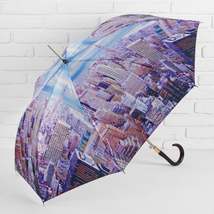 Зонт-трость "Мегаполис", полуавтоматический, R=50см