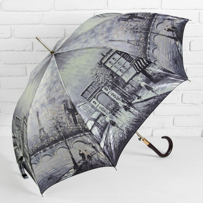 Зонт-трость "Париж", полуавтоматический, R=50см