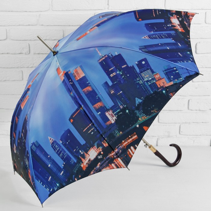 Зонт-трость "Мегаполис", полуавтоматический, R=50см