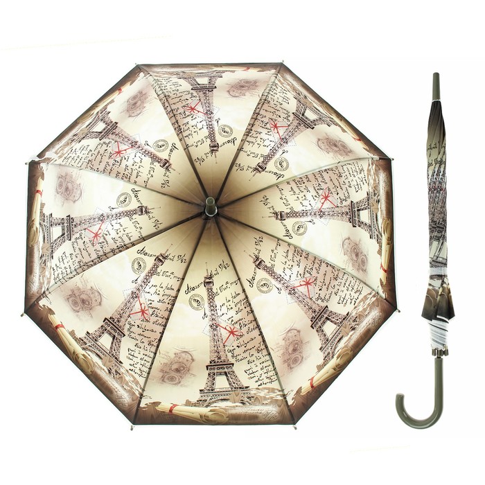 Зонт-трость "Париж", полуавтоматический, R=50см