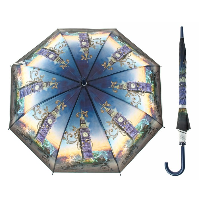 Зонт-трость "Лондон", полуавтоматический, R=50см