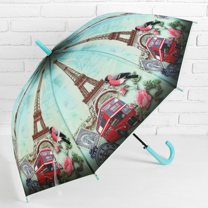 Зонт-трость "Париж", полуавтоматический, R=50см