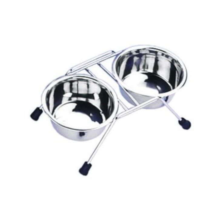 Подставка Nobby с двумя металлическими мисками, 2х0,35л, металл