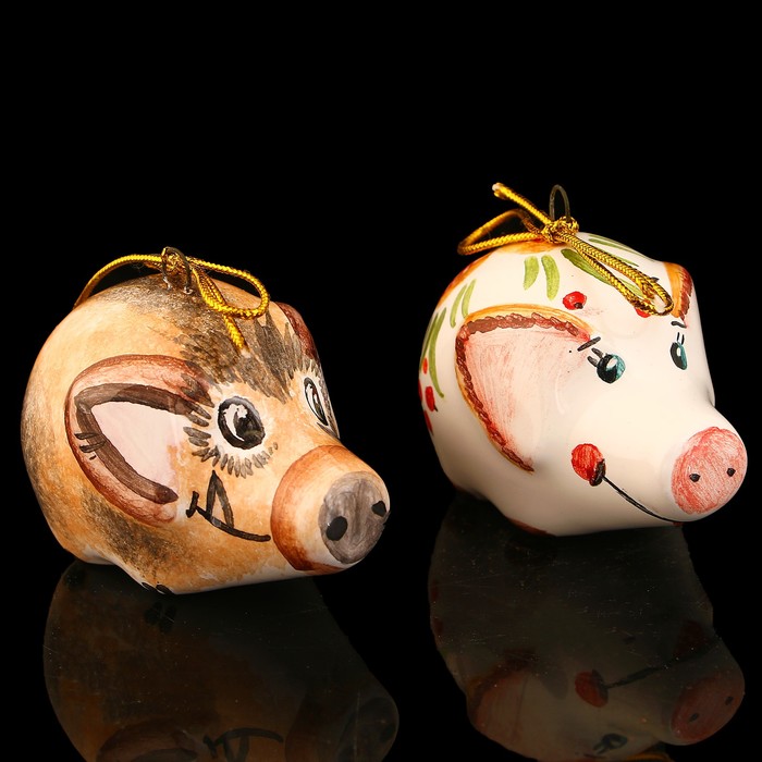 Сувенир «Поросёнок», 2×2×3 см, ярославская майолика микс